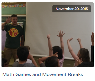 Example from the Math for Love website activities: Math Games and Movement Breaks!